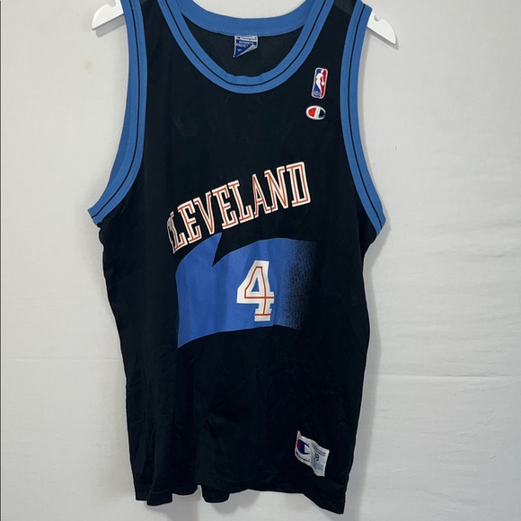 Vintage Cleveland Cavaliers Jersey Men 44 Black NBA Shawn Kemp Champion Cavs 90s - Picture 5 of 13